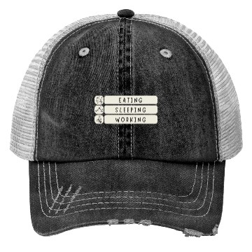 Discover Eat Sleep Work Repeat - Funny Daily Routine Meme Trucker Hats