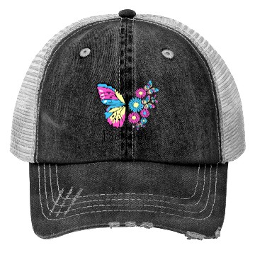 Discover Flower with beautiful butterfly Trucker Hats