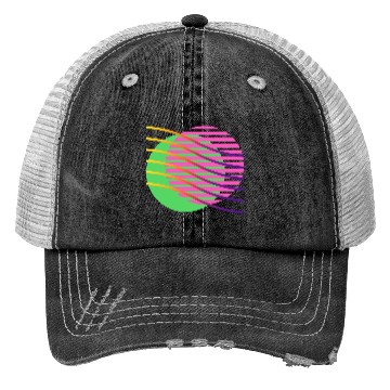 Discover Neon Wave Geometric Abstract Trucker Hats