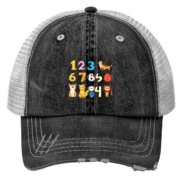 Discover Number Animals Trucker Hats