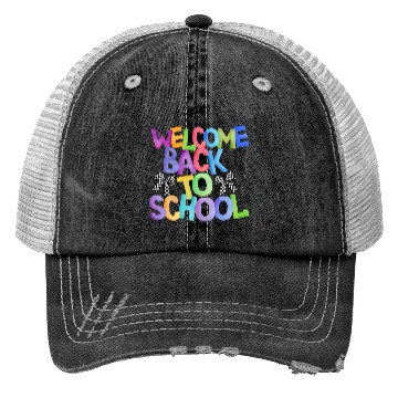 Discover Welcome Back to School Coquette Bow Design Trucker Hats