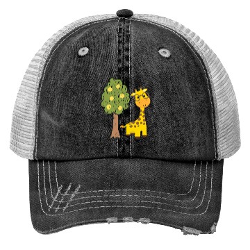 Discover Funny giraffe and tree drawing Trucker Hats