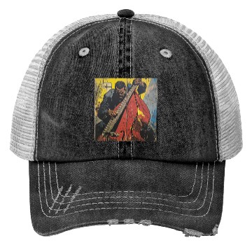 Discover Charles Mingus Double Bass Retro Superhero Comic Trucker Hats
