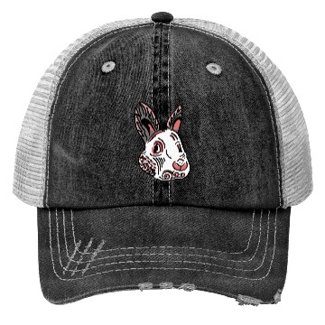 Discover Fantasy Rabbit Face in Ethnic Strokes Trucker Hats
