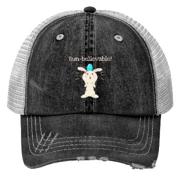 Discover Bun-believable Funny Surprised Bunny Easter Egg Trucker Hats