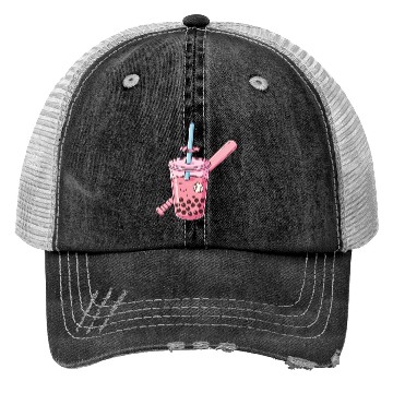 Discover Futuristic Boba Bat Swing Trucker Hats