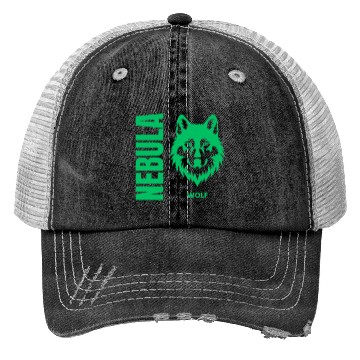 Discover Nebula Wolf –Bold Minimalist Wolf Head Graphic Trucker Hats