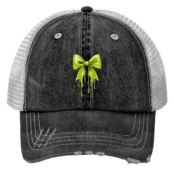 Discover Coquette Bow Green Slime Dripping Trucker Hats