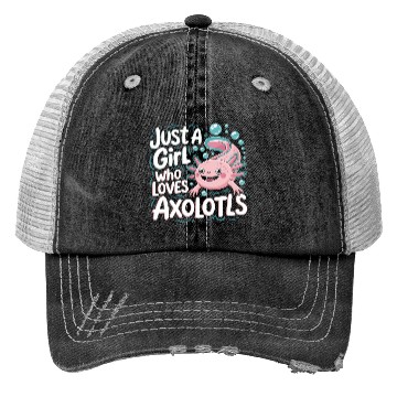 Discover Whimsical Axolotl Love Design Trucker Hats