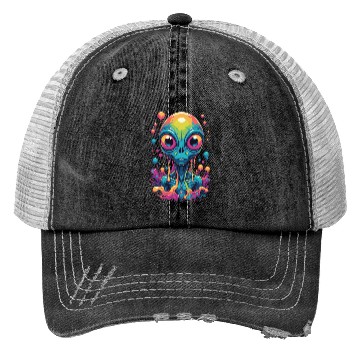Discover psychedelic alien portrait Trucker Hats