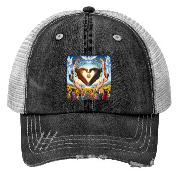 Discover Peace & Love Design Trucker Hats