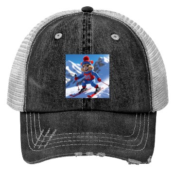 Discover Hamster climbing the mountains Trucker Hats