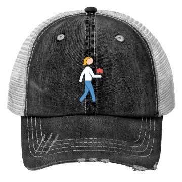 Discover Person walking with flowers in hand Trucker Hats