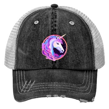 Discover Vibrant Mystic Unicorn Portrait Trucker Hats