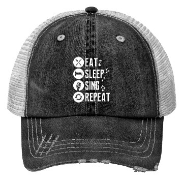 Discover Eat Sleep Sing Repeat Singing Singer Trucker Hats