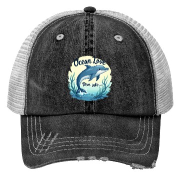 Discover Playful dolphins Trucker Hats