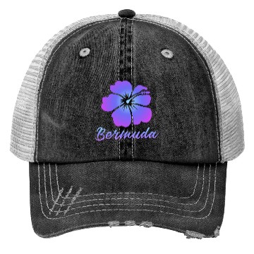 Discover Bermuda Hibiscus Trucker Hats