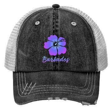 Discover Barbados Hibiscus Trucker Hats