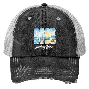 Discover Sailing Vibes - Feel the Ocean Trucker Hats