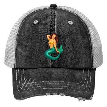 Discover Classic Vintage Mermaid Pinup Trucker Hats