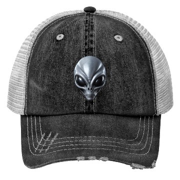 Discover Real Grey Alien Extraterrestrial Face Trucker Hats