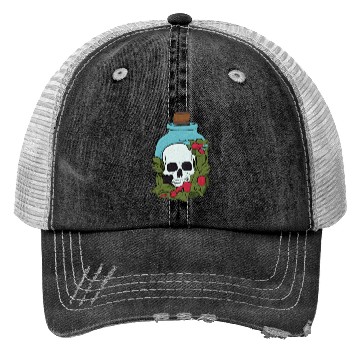 Discover Garden Skull in a Jar Aesthetic Trucker Hats