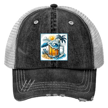 Discover Beer Beach Design Trucker Hats