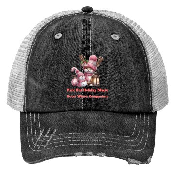 Discover A Pink Winter Wonderland Trucker Hats