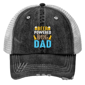 Discover BEER Powered Dog DAD Trucker Hats