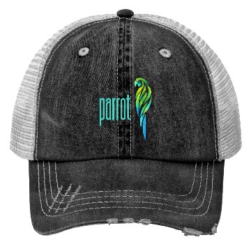 Discover a parrot in a gradient of green and blue colors Trucker Hats