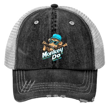 Discover Cool Monkey Do – Fun Cartoon Streetwear Design Trucker Hats