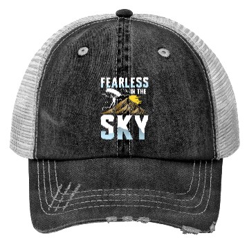 Discover Fearless in the Sky Paragliding Enthusiast Design Trucker Hats