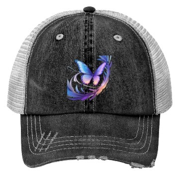 Discover Spectrum Wings – Abstract Floral Butterfly Design Trucker Hats