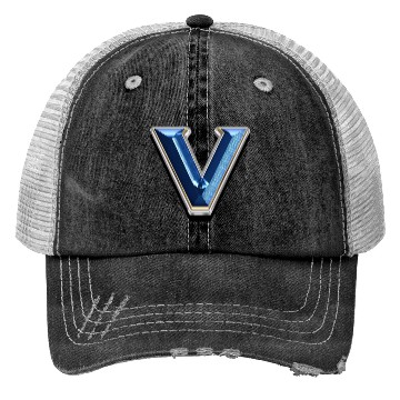 Discover V - Letter in metallic blue Trucker Hats