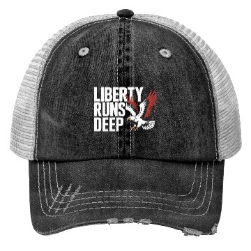 Discover Bold Liberty Runs Deep Eagle Trucker Hats