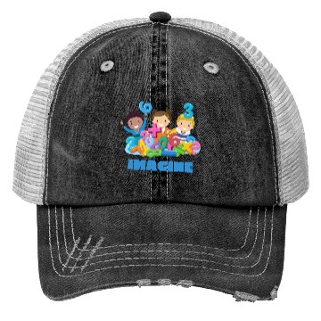 Discover Imagine Math Fun – Colorful Kids Learning Design Trucker Hats