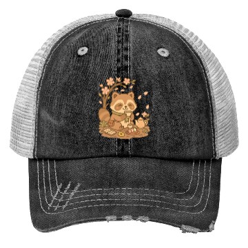 Discover Tanuki Tea Time Trucker Hats