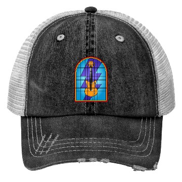 Discover Stained Glass Art Electric Guitar Trucker Hats