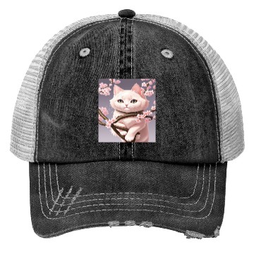 Discover Whimsy Blossom Cat Trucker Hats