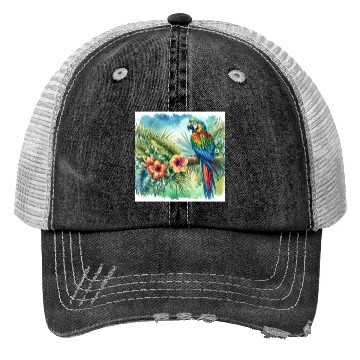 Discover Majestic Macaw Parrot Trucker Hats