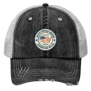 Discover USA FREEDOM AND JUSTICE Trucker Hats