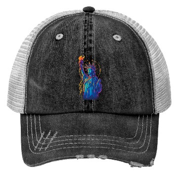 Discover Statue of Liberty Neon Trucker Hats Design