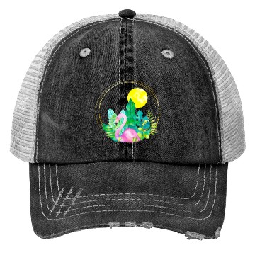Discover summer vibes with flamingo Trucker Hats