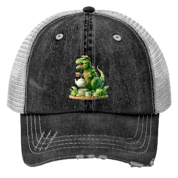 Discover Trucker Hats Tea Rex - Thé mignon et amusant Sticker