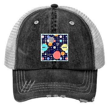 Discover Joyful Bubble Universe Vision Trucker Hats