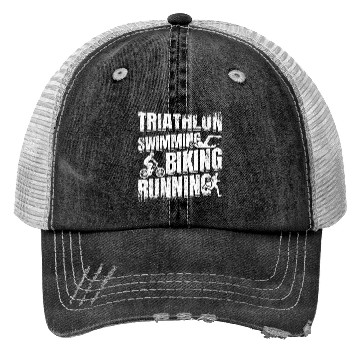 Discover Triathlon Swim Run Cycle Trucker Hats