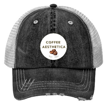 Discover Coffee Aesthetica Logo Trucker Hats