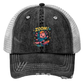 Discover Skater Axolotl in Space Trucker Hats