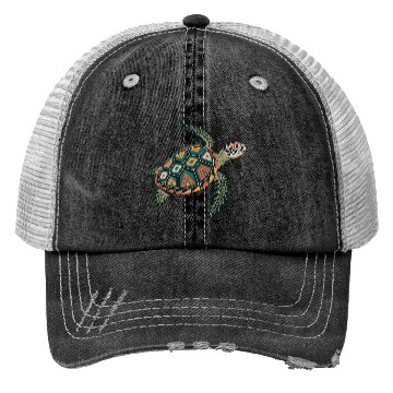 Discover Sea Turtle Geometric Pattern Shell Trucker Hats
