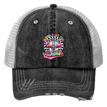 Discover Schools Out For Summer Flamingo Teaches Students Trucker Hats